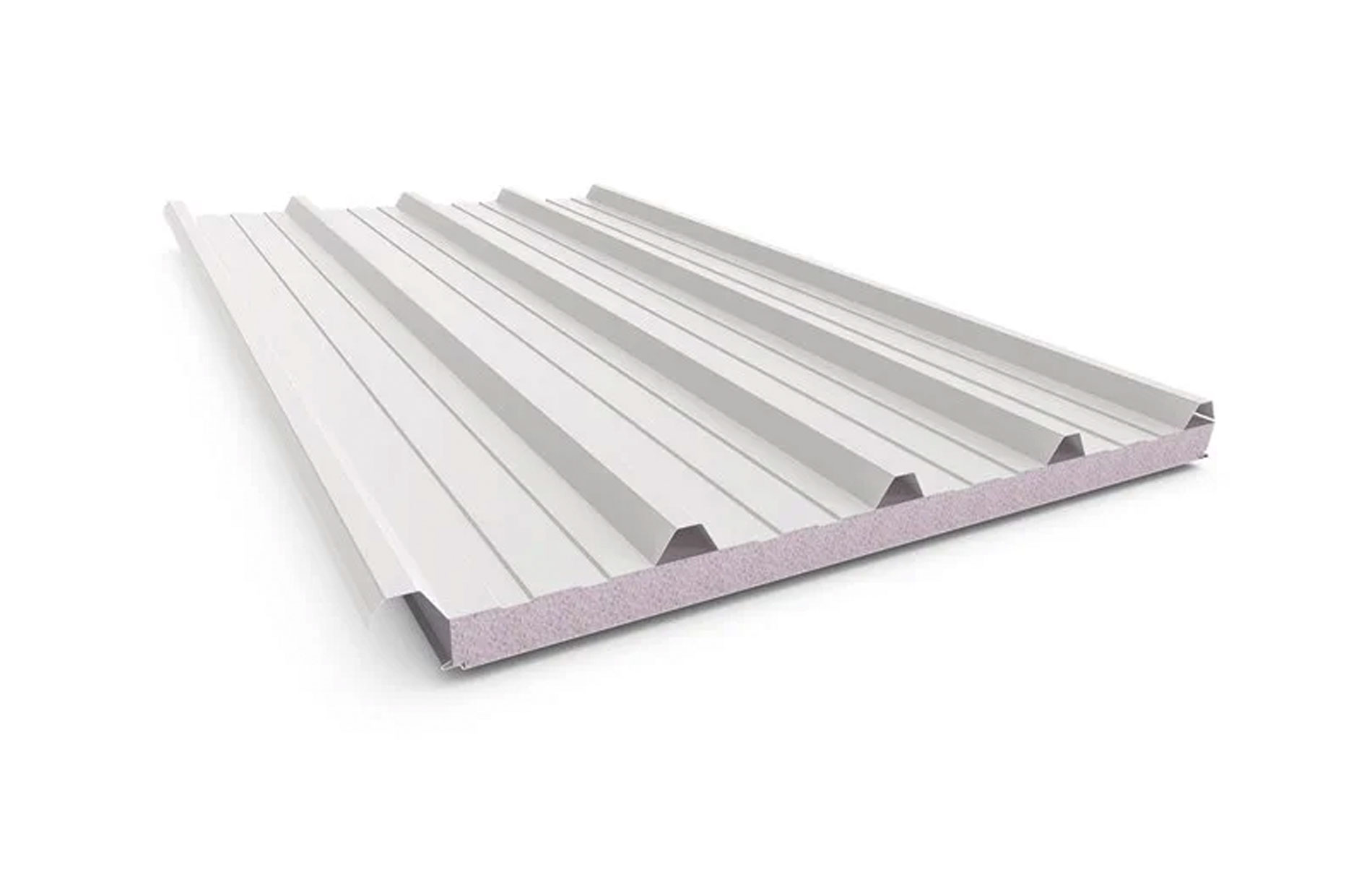 Modern flat roof patio featuring Stratco Cooldek insulated roofing panels, providing a sleek and contemporary outdoor living space