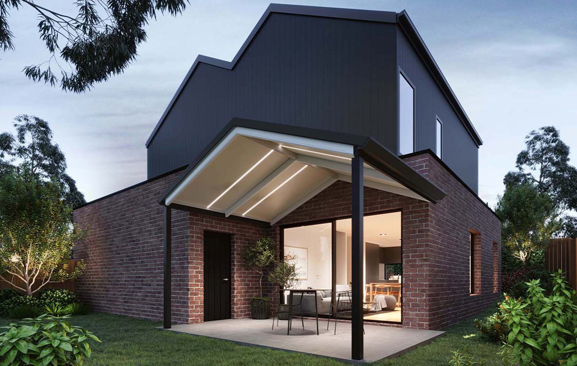Heritage-style gable patio blending seamlessly with period home