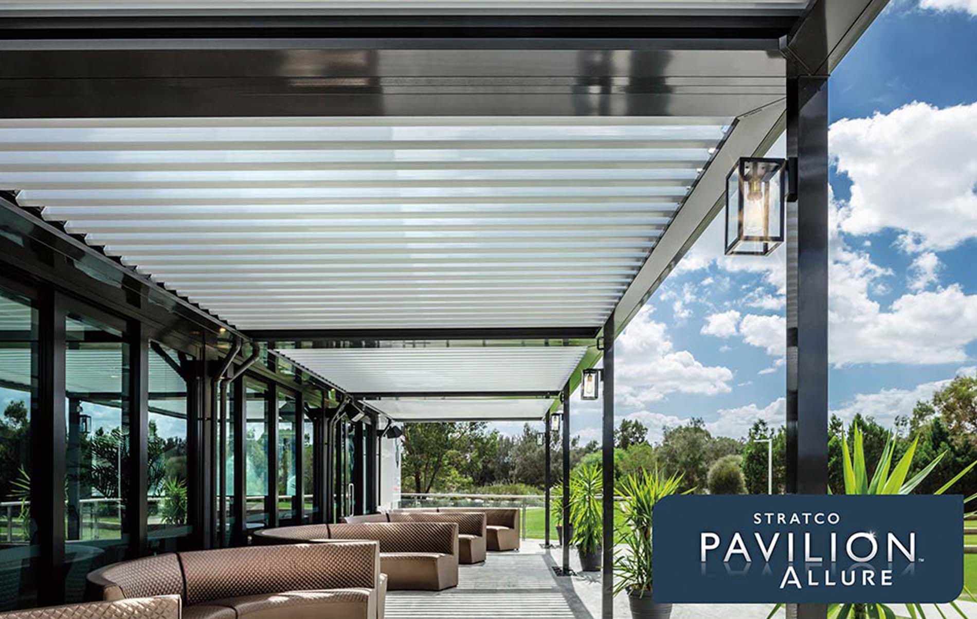 Contemporary verandah with Stratco Cooldek insulated roofing, featuring integrated lighting and clean lines